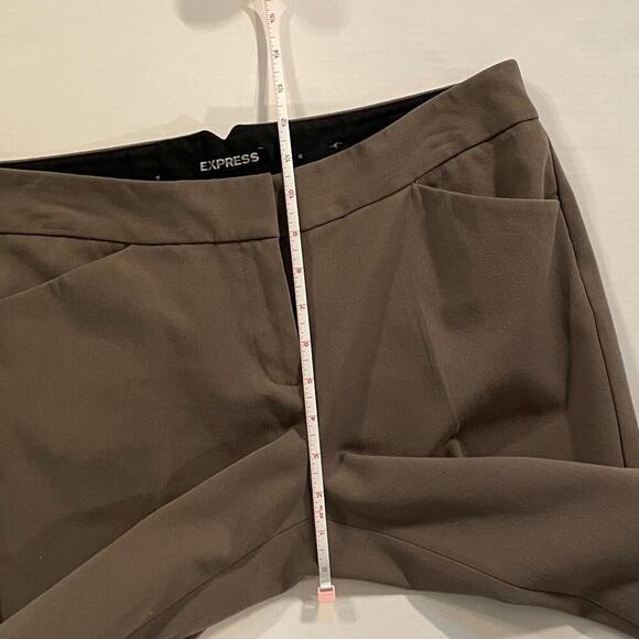 Express Editor Taupe/Beige/Neutral Straight Leg Trousers Mid Rise, Slim, 8R - Picture 14 of 15